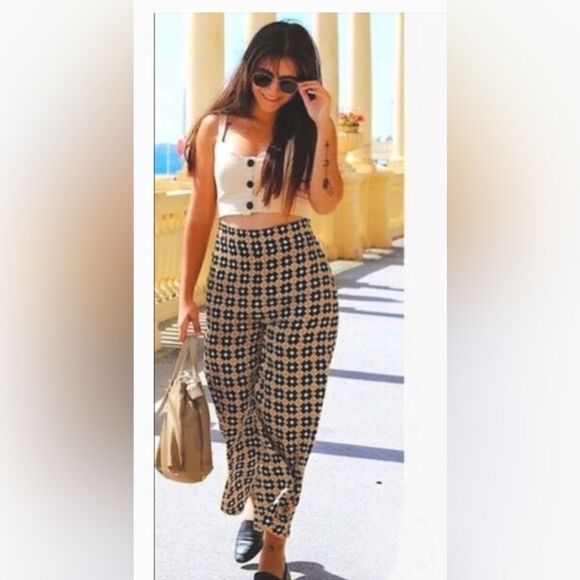 Zara Palazzo Printed Pants - Picture 1 of 5